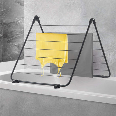 Metaltex Nevis Badewannentrockner, Metall, schwarz matt, 51x2x110cm