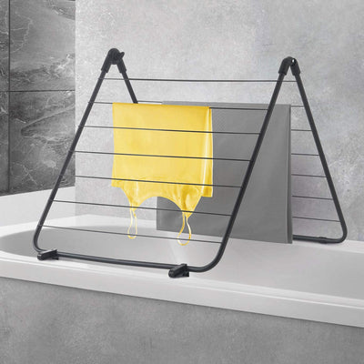 Metaltex Nevis Badewannentrockner, Metall, schwarz matt, 51x2x110cm