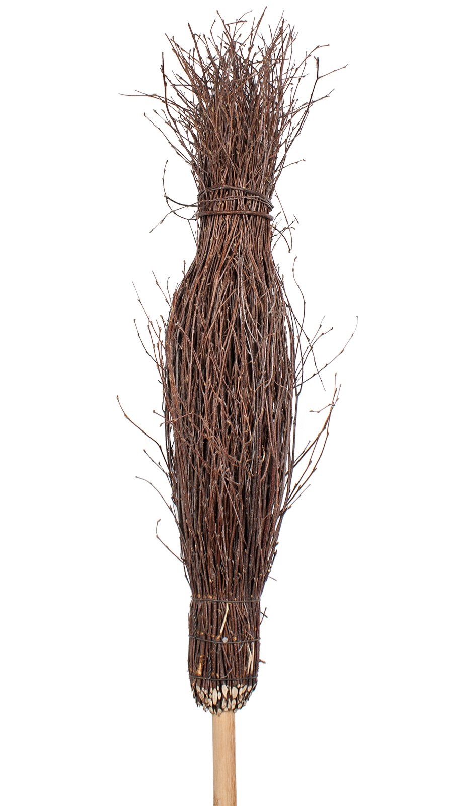 Weidenbesen 150cm lang | Besen Hexenbesen mit Stiel Naturbesen Reisigbesen Dekobesen braun