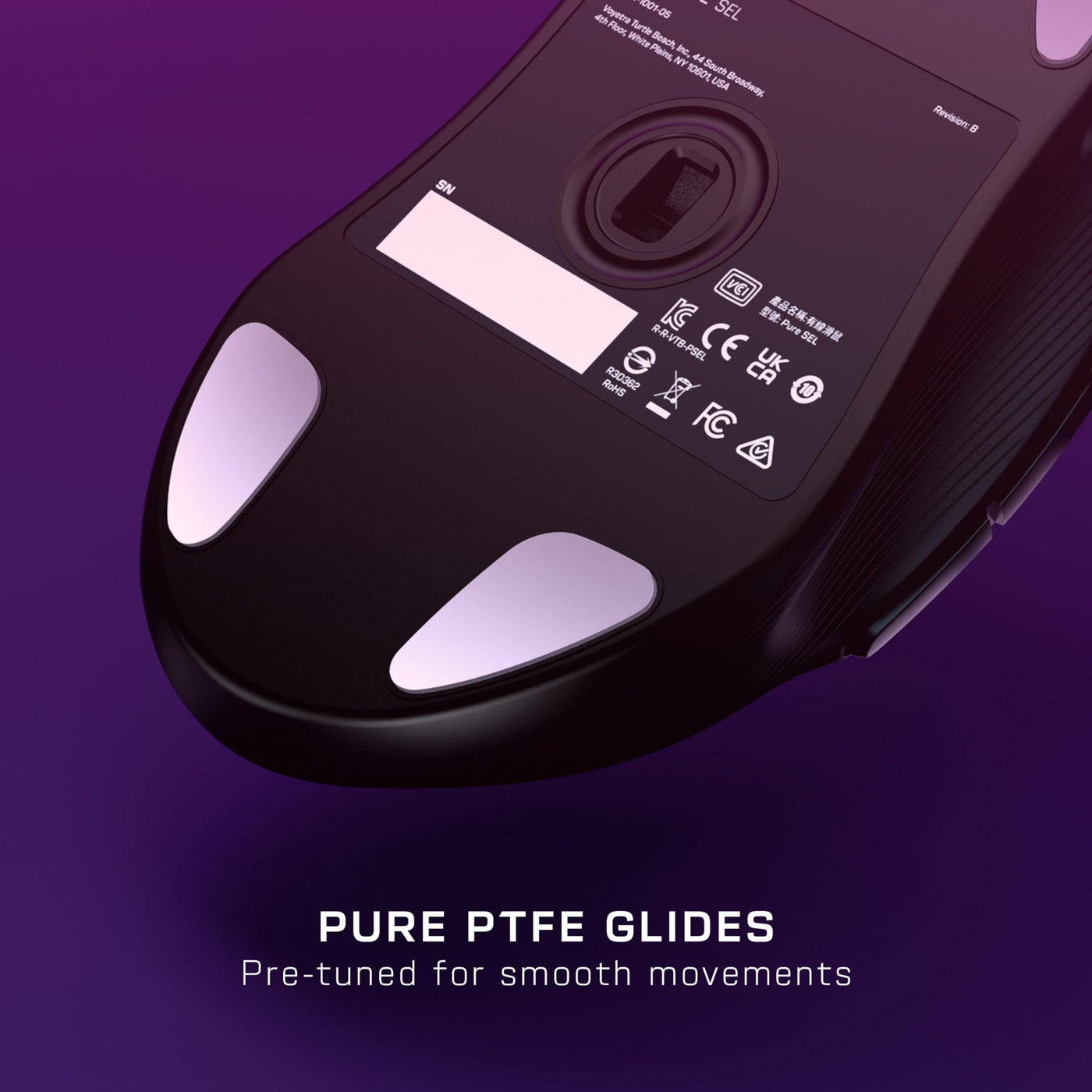 Turtle Beach Pure SEL – Ultraleichte, ergonomische RGB-Gaming-Maus, optischer 8K DPI-Sensor, mechanische Schalter, PTFE-Gleitelemente, RGB-Beleuchtung - Schwarz