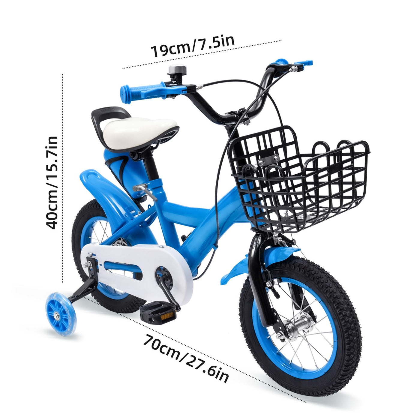 OUKANING Kinderfahrrad 12 Zoll Fahrrad für Kinder Junge Mädchen Kinderrad Blau Fahrrad zum Geburtstag, Weihnachten, Nikolaus, Ostern Geschenk für Jungen