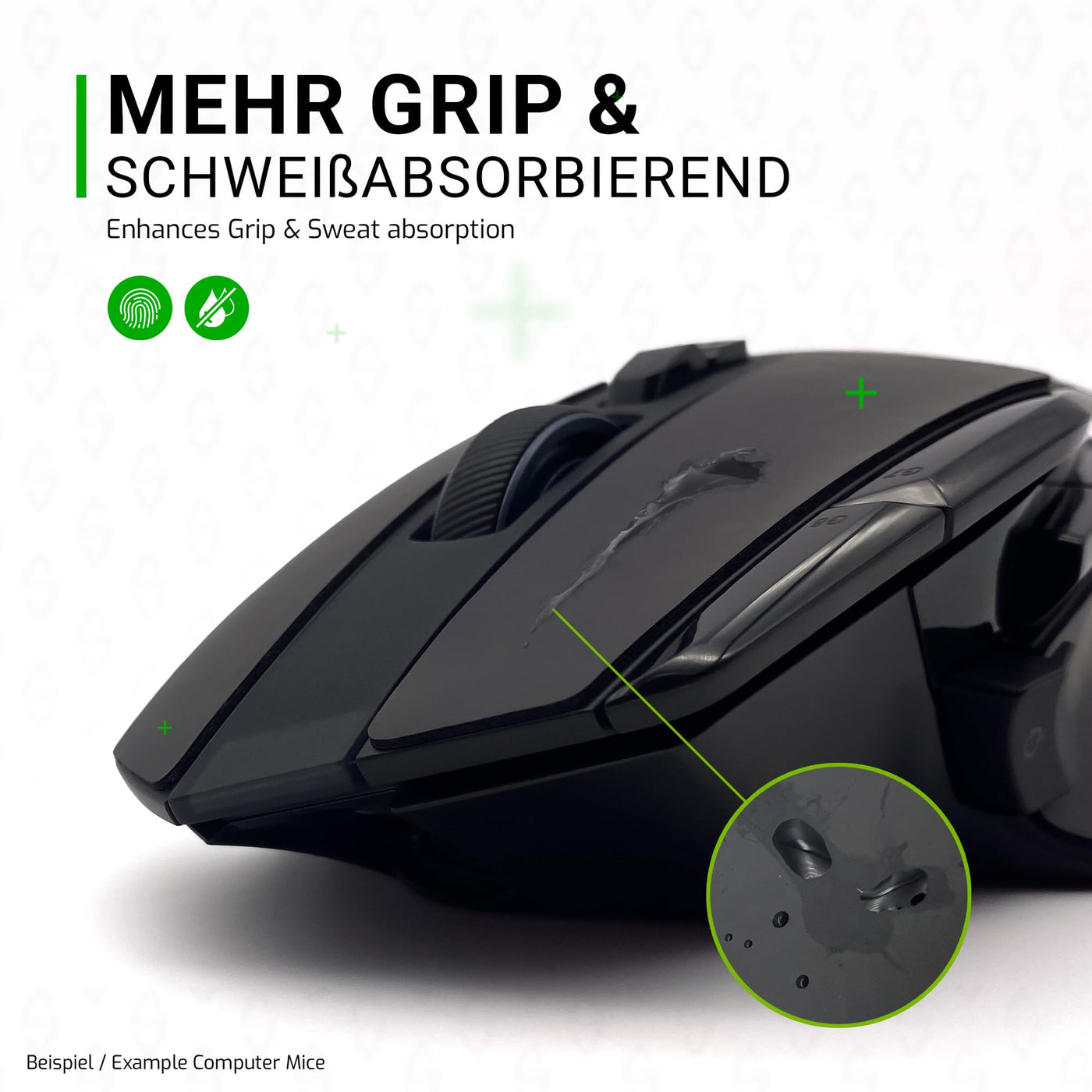 SensoryBoost Grip Tape Set für Logitech G PRO X Superlight 1 & 2 (+ extra Grip-Pad) Schweißabsorbierend, extrem rutschfest, Ultradünn (0.5mm) Selbstklebend & Rückstandsfrei - Gaming Maus Zubehör