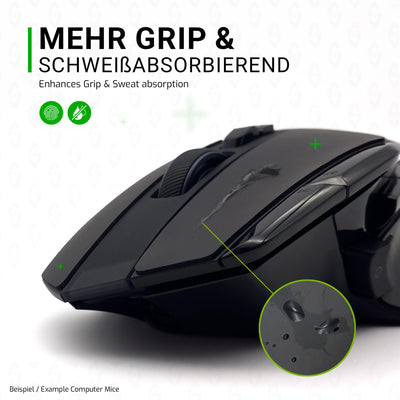 SensoryBoost Grip Tape Set für Logitech G PRO X Superlight 1 & 2 (+ extra Grip-Pad) Schweißabsorbierend, extrem rutschfest, Ultradünn (0.5mm) Selbstklebend & Rückstandsfrei - Gaming Maus Zubehör