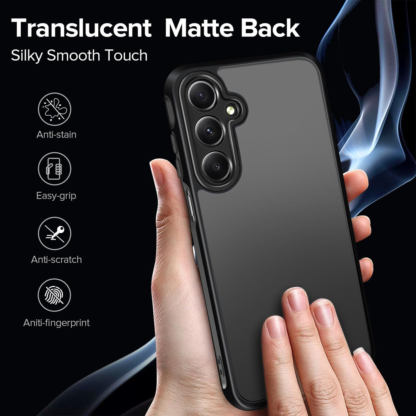 iVoler Hülle für Samsung Galaxy A35 5G mit 2 Stück Panzer Schutz Glas, [Militärstandard] Stoßfest [Kameraschutz] Handyhülle, Matt Durchscheinende Rückseite Anti-Fingerabdruck Schutzhülle Case, Schwarz