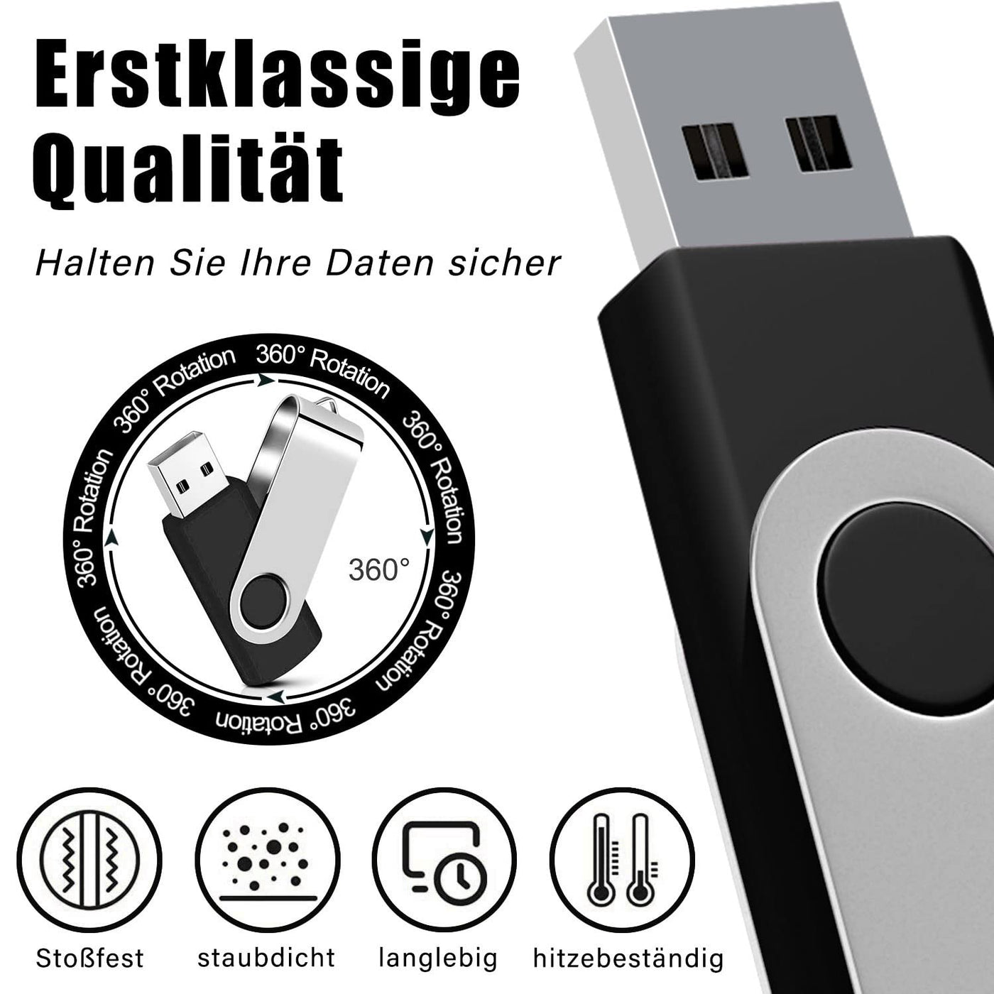 USB Sticks 2GB 100 Stück Speicherstick USB 2.0 Data Datenspeicher Transmemory Memory Stick Mehrfarbig (2GB, Mehrfarbig-100)