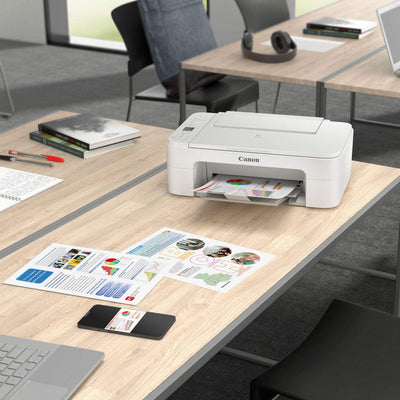 Canon PIXMA TS3351 Farbtintenstrahl-Multifunktionsgerät (Drucken, Scannen, Kopieren, 3, 8 cm LCD Anzeige, WLAN, Print App, 4.800 x 1.200 DPI) Weiss