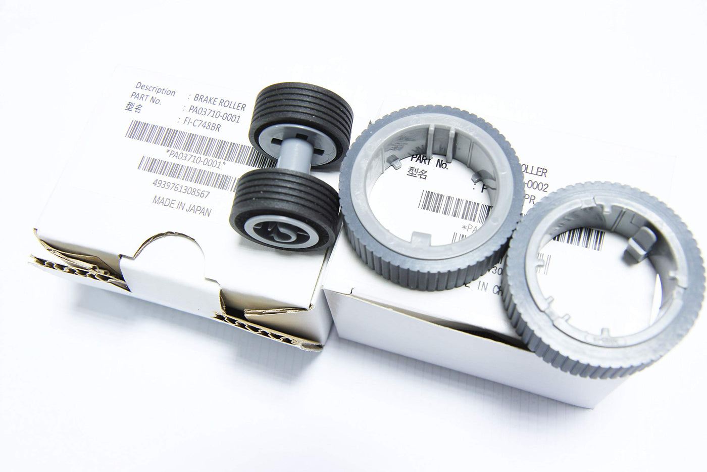 Yanzeo PA03710-0001 PA03670-0002 Scanner Bremse und Pick Roller Set für Fujitsu Fi-7460 Fi-7480 mit Clean Wipe