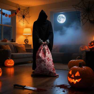 2025 Neue Halloween Deko Leichensack,185 * 86 cm Blutbeflecktes Tuch GefäLschte Leiche Requisiten Horror Deko Gruselig für Grusel Garten Party Spukhaus Rasen Outdoor Halloween-Dekoration Innen