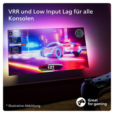 Philips Ambilight 43PUS8109 4K LED Smart TV - 43-Zoll Display mit Pixel-präziser Ultra HD, Titan OS Plattform und Dolby Atmos, Funktioniert mit Alexa und Google Sprachassistent - Satiniertes Chrom