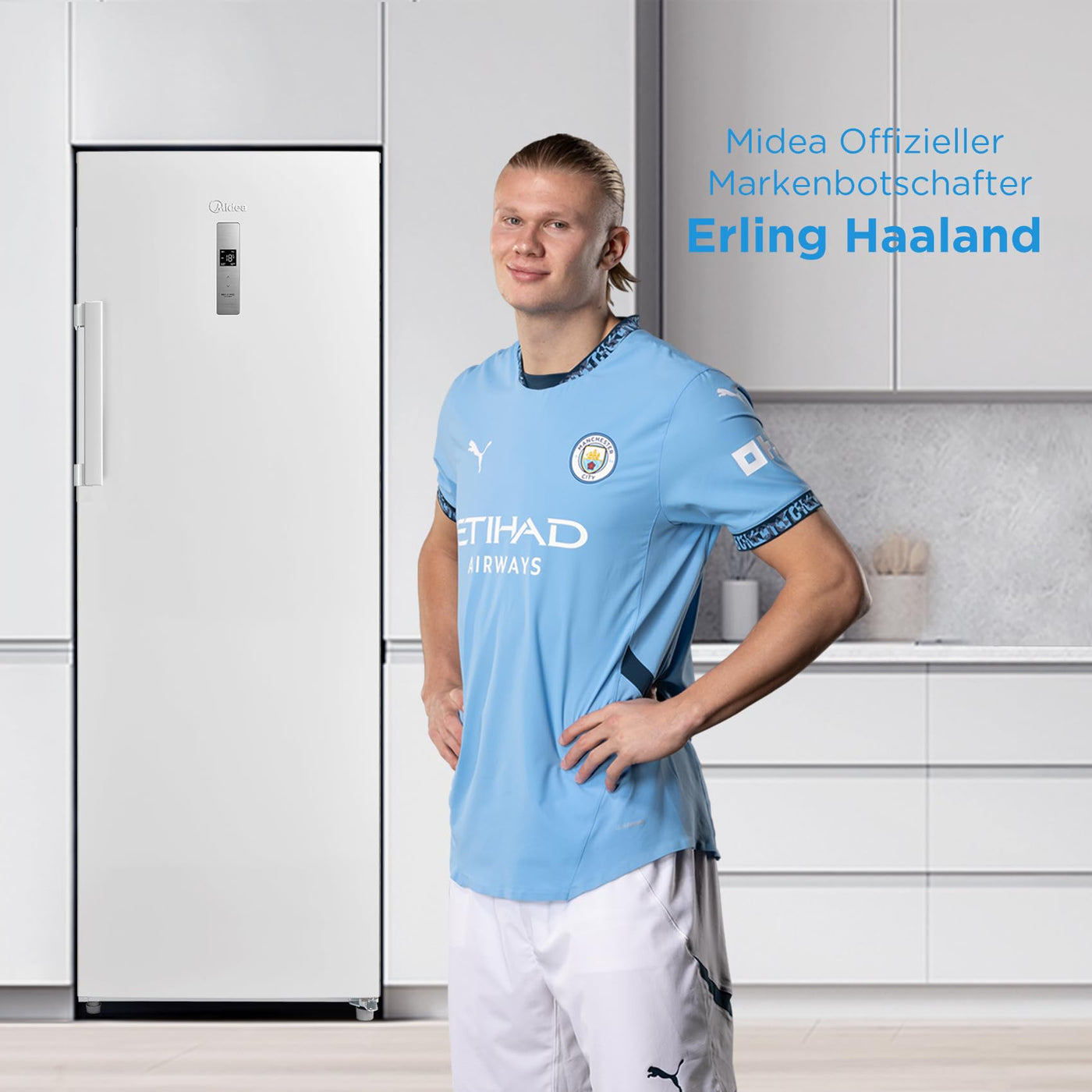 Midea MDRU333FZE01 Gefrierschrank/Kühlschrank/238L/172,2 cm hoch/NoFrost/Flexible Kühl- und Gefrierfunktion/Superkühl/Große Fächer/Zero Clearance/Easy Open Handgriff/Wechselbarer Türanschlag/Weiß