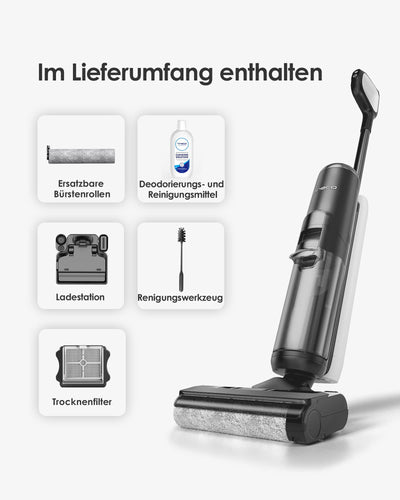 Tineco Floor One S5 Smart Nass-Trocken-Sauger mit iLoop Technologie, All-in-One-Nass Trockensauger Kabellos mit Dual-Tank-Design | Selbstreinigung LED-Display für Harte Boden, Tierhaare