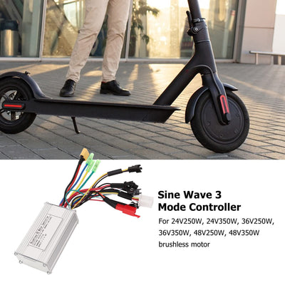 BuyWeek Elektrofahrrad Brushless Motor Controller, 24V 36V 48V 17A 3 Modus Sinuswelle Controller Bürstenloser Motor Controller für E-Bike Elektroroller