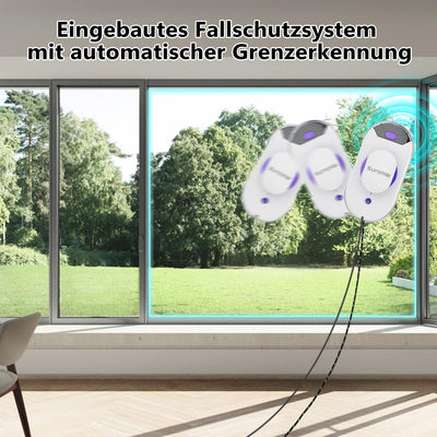 SUNSMAI Dual Side Spray Fensterputzroboter, Anti-verstopfungsfreie Elektrisch Automatischer Fensterroboter mit Wassersprühfunktion,3800pa Starke Anti-Drop Automatischer Fensterputzer,12 Tücher (Lila)