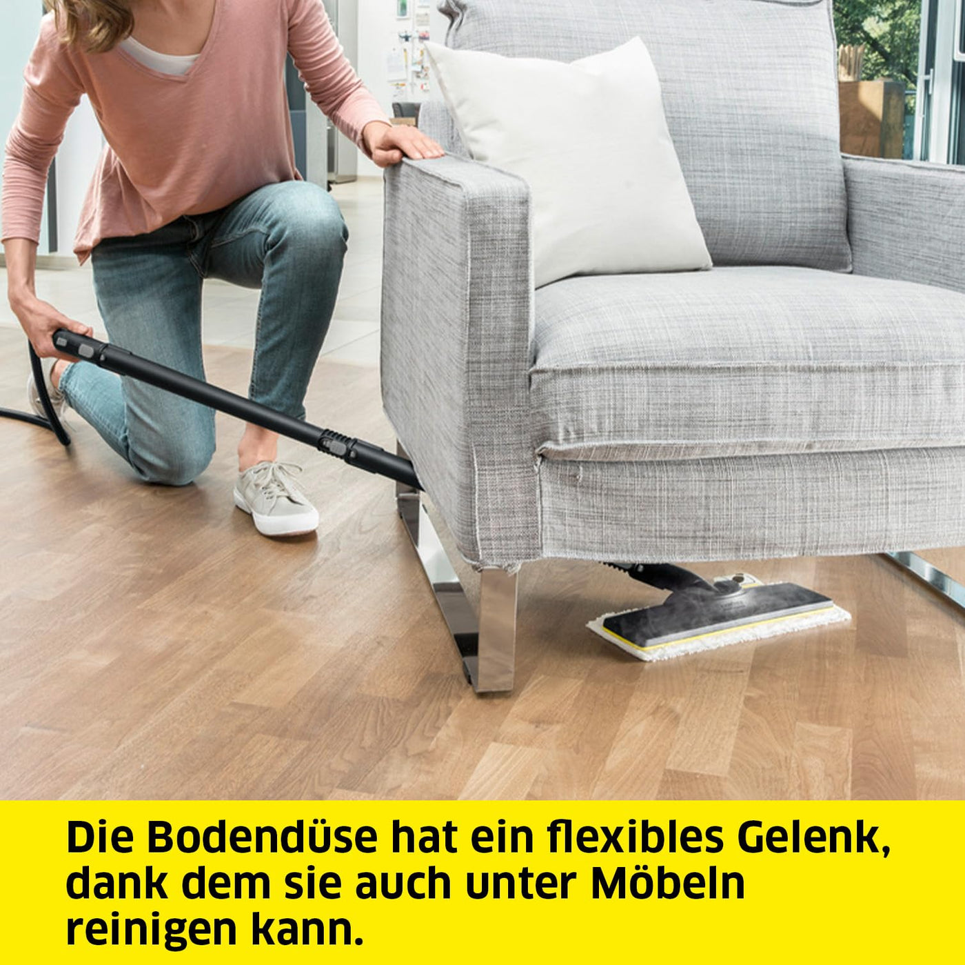 Kärcher Original Set Bodendüse und Mikrofasertuch Easyfix kompatibel mit Dampfreiniger Kärcher SC - Für Böden, geeignet für jede Art von Oberfläche, maschinenwaschbar, Weiß