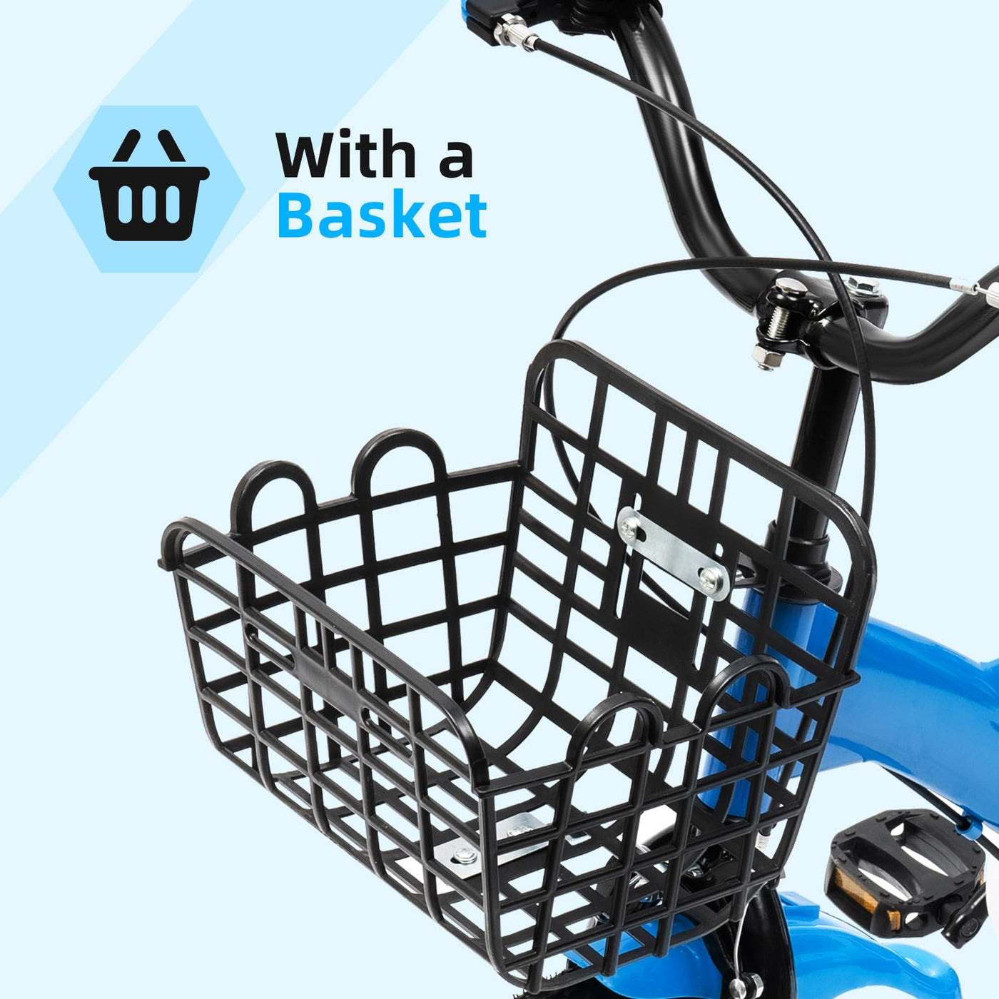 OUKANING Kinderfahrrad 12 Zoll Fahrrad für Kinder Junge Mädchen Kinderrad Blau Fahrrad zum Geburtstag, Weihnachten, Nikolaus, Ostern Geschenk für Jungen