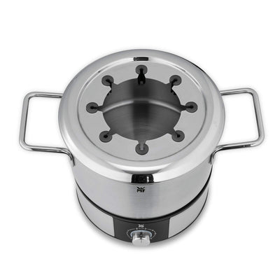 WMF Lono Fondueset für 8 Personen, Fondue elektrisch, 1400 W, Temperaturregulierung, Gabel-Halterung, Induktionstopf 1,2l, Hot Pot, edelstahl matt