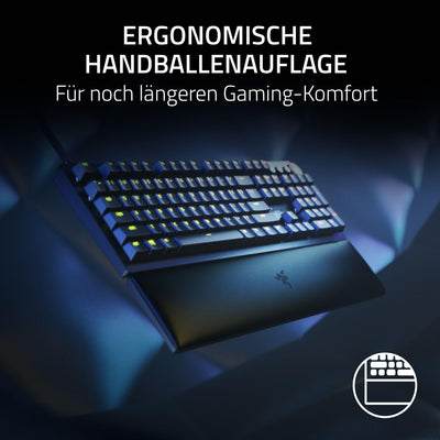 Razer Huntsman V2 (Purple Switch) - Praktisch latenzfreie optische Gaming-Tastatur (Handballenauflage, 4 Medientasten, Doubleshot PBT-Tastenkappen) QWERTZ DE-Layout | Schwarz