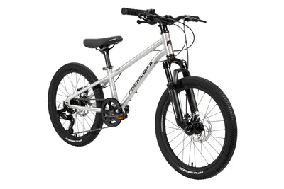 FabricBike Terra - Alu Mountainbike Jugendfahrrad 20 Zoll ab 6, 7 und 8 Jahre, 7-Gang-Schaltung, Scheibenbremse, Federgabel, Kinder Fahrrad (Polished)