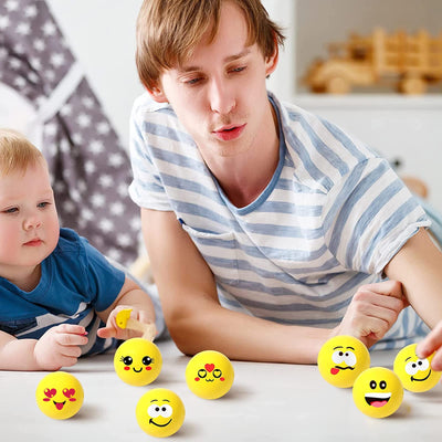 30 Stück Antistressball für Kinder Erwachsene Lächeln Gesicht Stress Bälle 1,6 Zoll Mini Schaum Stressabbau Bälle Stressabbau Spielzeug für Kindergeburtstag Mitbringsel (Niedlicher Stil)