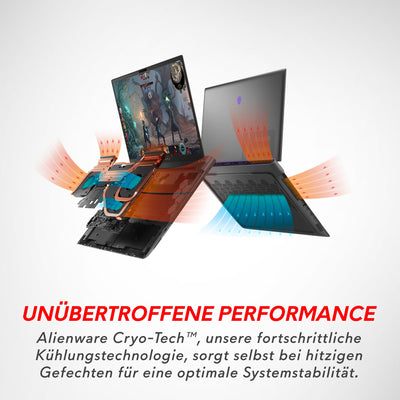 Alienware m18 R2 Gaming Laptop - 18" QHD+ 165Hz, Intel Core i9-14900HX, 32GB RAM, 1TB SSD, NVIDIA GeForce RTX 4070, Windows 11 Home, German Backlit Keyboard - Dark Metallic Moon