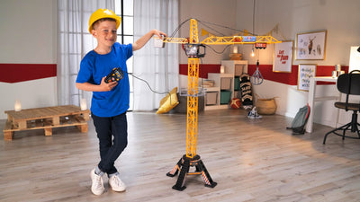 Dickie Toys Mega Crane (120 cm) - Kran Spielzeug mit Fernbedienung für Kinder von 3-5 Jahren - Baustellenfahrzeuge Kinder Set mit Seilwinde, Greifarm & Lastentrage, 350° drehbar - 201139012
