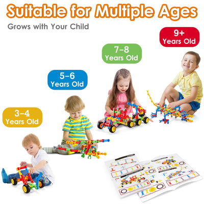 MOONTOY 110 Teile Konstruktionsspielzeug ab 3 4 5 6 7 8 9 + Jahre Jungen Mädchen Bauklötze Kinder Geschenke, STEM Bausteine Spielzeug Kreatives Lernspielzeug Pädagogisches Bauspielzeug Kinderspielzeug