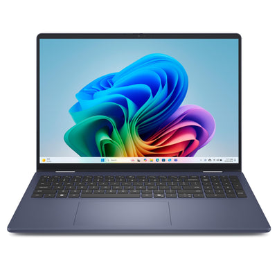 Dell 16 Plus 2-in-1 Laptop Copilot+ DB06250 – 16" 2.5K (2560 x 1600) Touch, HDR600, Intel Core Ultra 7 Series 2, 16GB LPDDR5X, 1TB SSD, Windows 11 Home, FHD-Kamera, QWERTZ-Tastatur, Indigo Blau
