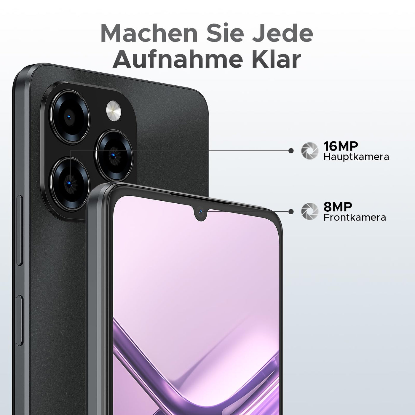 DOOGEE Note 58 Pro Android 15 Smartphone Ohne Vertrag 32GB+256GB Octa Core 6.75" HD+ 90Hz Handy Ohne Vertrag 6250mAh Handy Günstig 16MP+8MP Simlockfreie Handys Dual SIM 4G/ GPS/NFC/Fingerabdruck