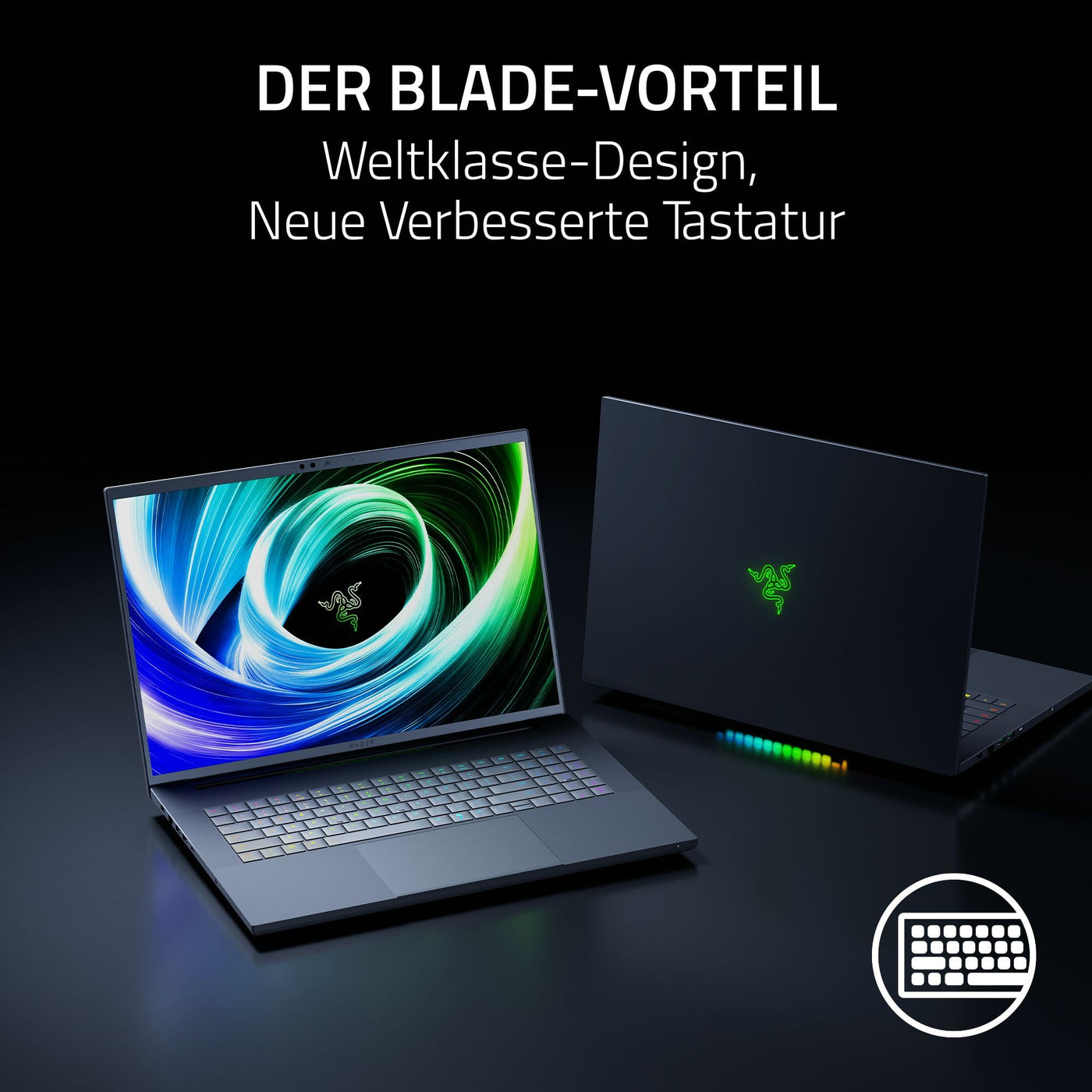 Razer Blade 18 (2025) - 18 Zoll Gaming-Laptop - NVIDIA GeForce RTX 5090 - Intel Core Ultra 9 275HX - 18" Dual Display UHD+ 240Hz - FHD+ 440Hz - 32GB DDR5-2TB SSD - QWERTZ DE-Layout | Schwarz