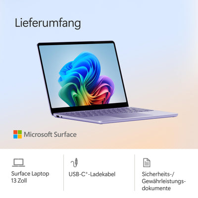 Microsoft Surface Laptop | Copilot+ PC | 13” LCD Touchscreen | Snapdragon® X Plus | 16GB RAM | 512GB Speicher | Neuestes Modell | Violett