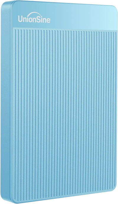 UnionSine Externe Festplatte 500GB ultradünn tragbar 2,5 Zoll USB 3.0, SATA, Festplattenspeicher für PC, Mac, Desktop-Computer, Laptop, Wii U, Xbox, PS4 (Blau) HD2510