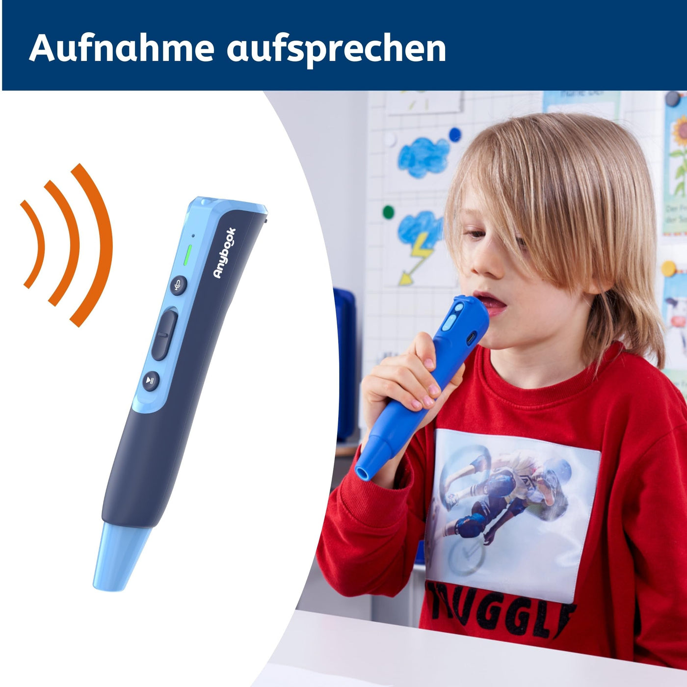 ANYBOOK PRO M700 – der Flexible Lesestift | Lese- & Schreibförderung | Sprachförderung | LRS | UK | DaZ | mit Aufnahmefunktion, Stickern und vielen kostenfreien Lernmaterialien zum Download