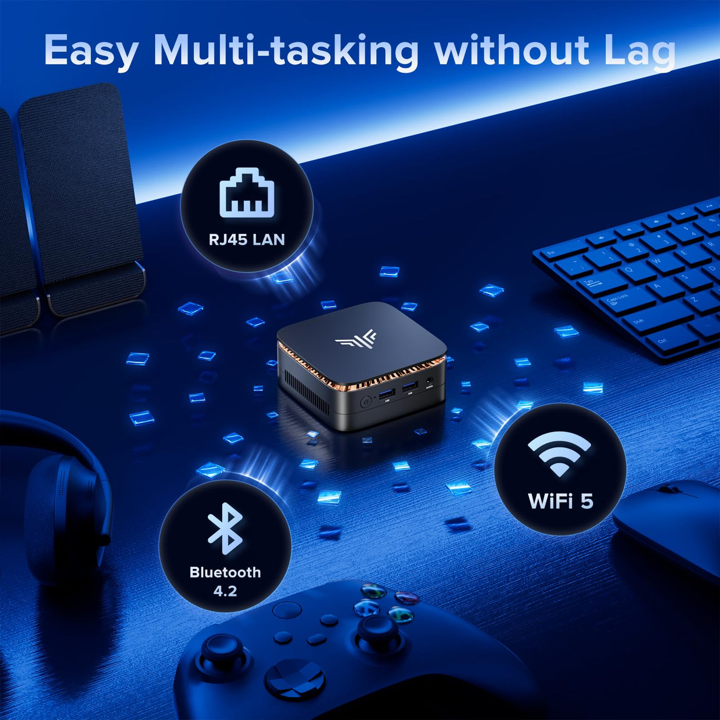 NiPoGi E1 Mini PC mit Ιntel Alder Lake N97(Max 3,6 GHz) 16GB DDR4 512GB SSD,Mini Computer Dual UHD Display 4K@60Hz HDMI 2.0+DP 1.4 Desktop PC mit Gigabit Ethernet/2.4+5G WiFi/Bluetooth für Büro