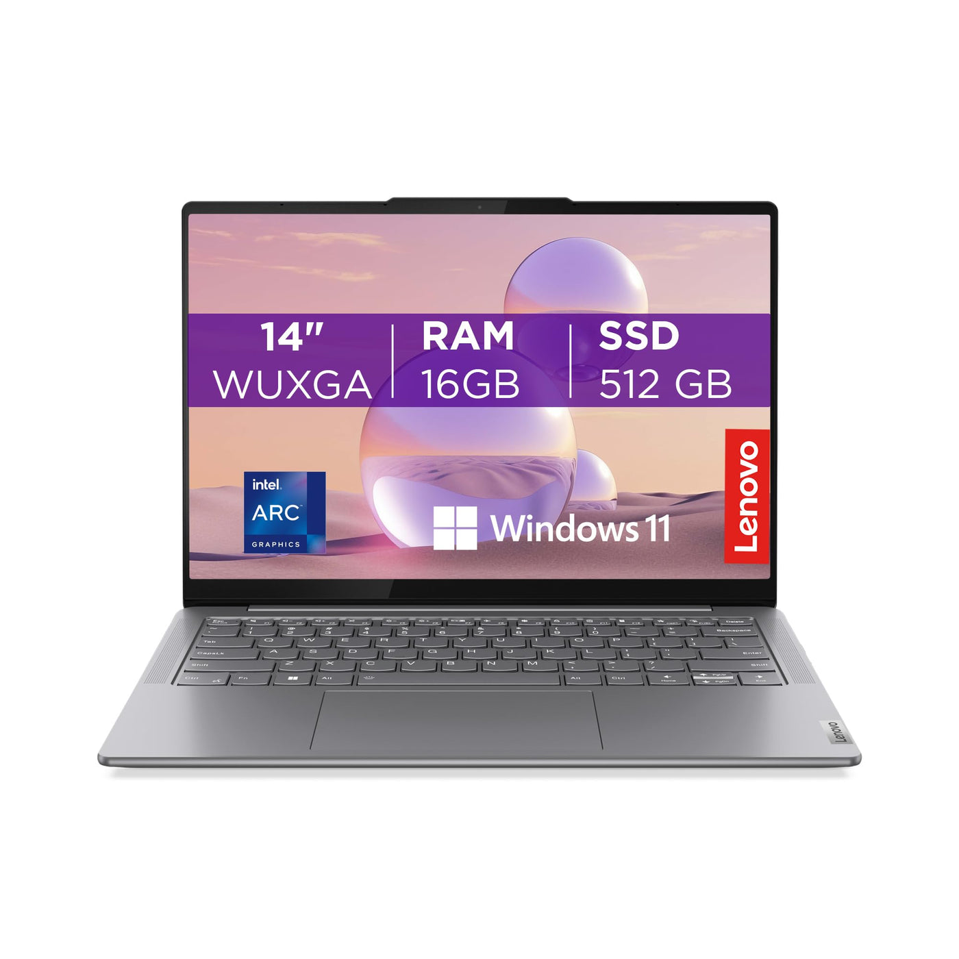Lenovo Yoga Slim 7i AI Laptop | 14" WUXGA OLED Display | Intel Core Ultra 7 | 16GB RAM | 512GB SSD | Intel Arc Grafik | Windows 11 | QWERTZ | Luna Grau | 3 Monate Premium Care