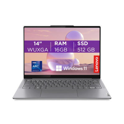 Lenovo Yoga Slim 7i AI Laptop | 14" WUXGA OLED Display | Intel Core Ultra 7 | 16GB RAM | 512GB SSD | Intel Arc Grafik | Windows 11 | QWERTZ | Luna Grau | 3 Monate Premium Care