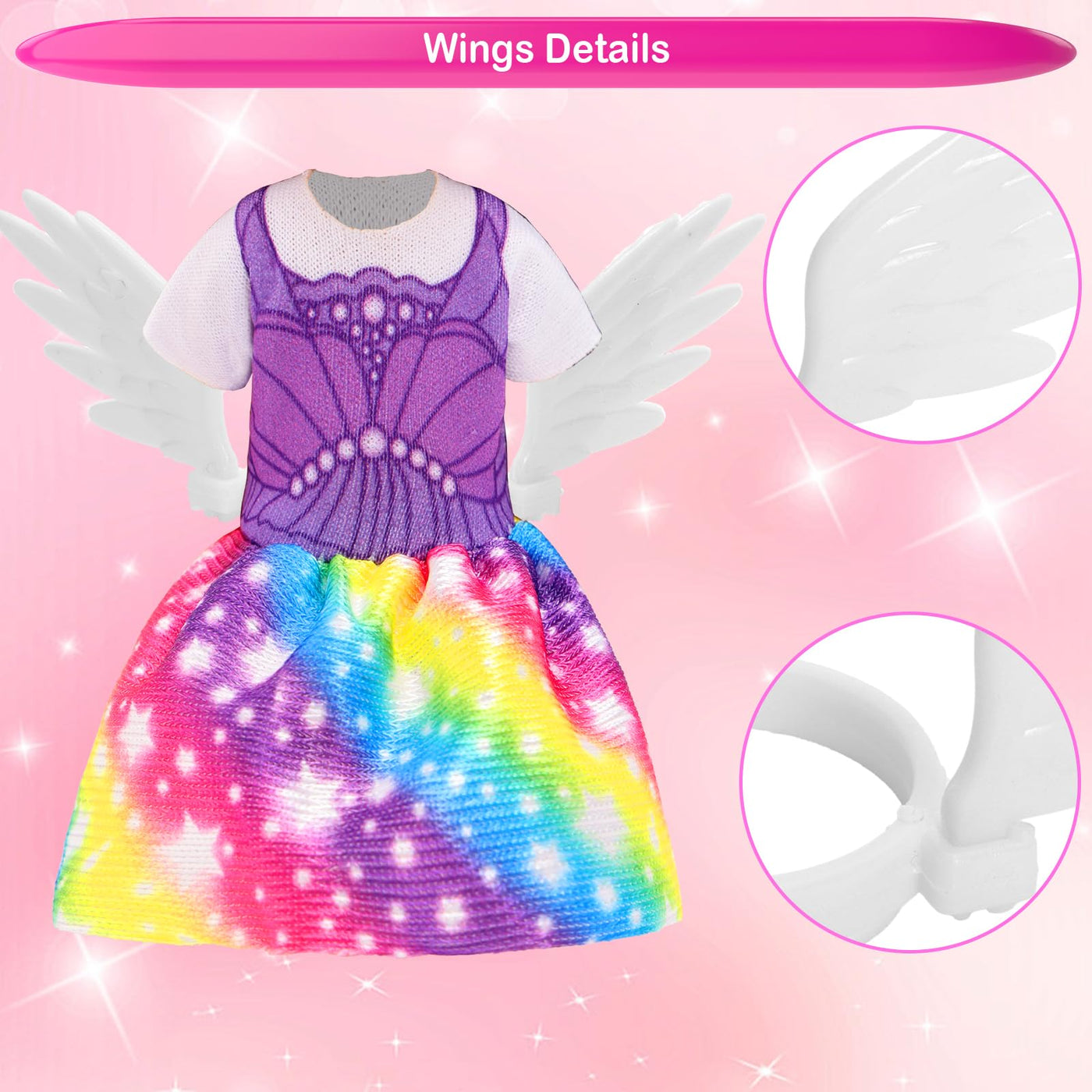 Miunana 25 Kleidung Schuhe für 6 Zoll 15 cm Puppen = 6 Kleider + 4 Kleidung + 2 Badeanzug + 4 Schuhe + 9 Zubehör für Puppen