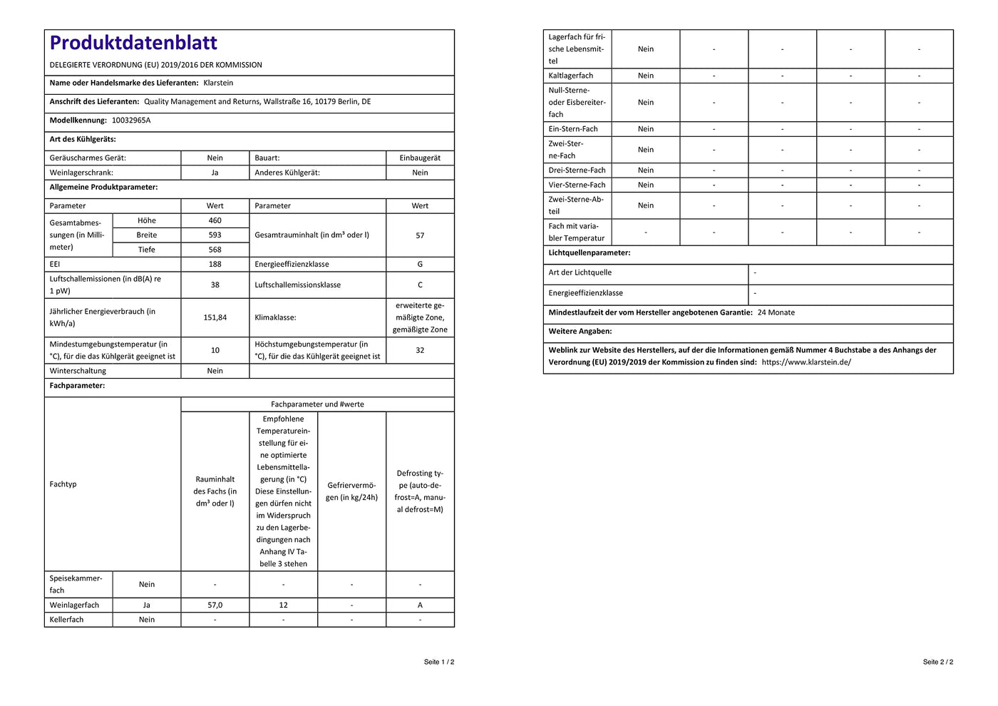 Klarstein Weinkühlschrank, 1 Zonen Getränkekühlschrank, Kleiner Einbau-Weinschrank Schmal, 57L Wein-Kühlschrank mit Glastür, Indoor/Outdoor Flaschenkühlschrank, Wine Fridge 5-22°C, 24 Flaschen