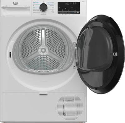 Beko B5T4824IF bPRO 500 Wäschetrockner, 8 kg, Frontlader Wärmepumpentrockner, allergikergeeignet, 15 Programme, Dampffunktion, Knitterschutz, Silent-Programm, AquaWave Schontrommel, Weiß