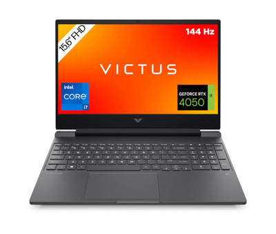 HP VICTUS Gaming Laptop, 15,6" FHD Display 144Hz, Intel Core i7-13620H, 16 GB DDR4 RAM, 512 GB SSD, NVIDIA GeForce RTX 4050 (6GB), QWERTZ, Windows 11, Schwarz