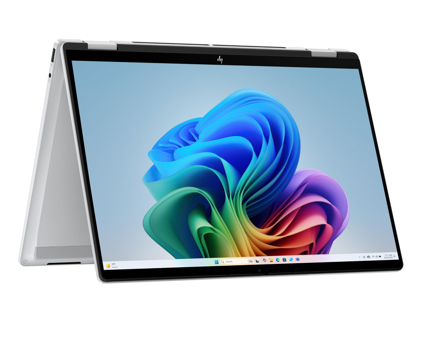 HP OmniBook X Flip 2in1 Next Gen AI Laptop | Intel Core Ultra 7 256V | dedizierte NPU für KI | 47 NPU Tops | Copilot+ PC | 14" 3K 2880x1800 OLED Touchscreen | 16GB | 1TB SSD | Win11 | QWERTZ | Silber