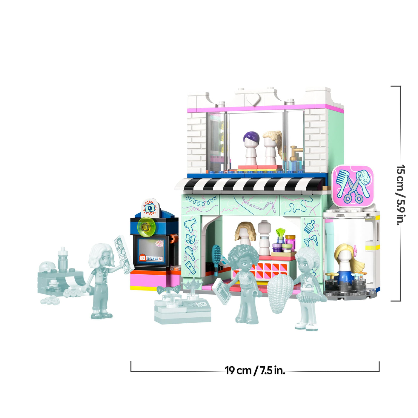 LEGO Friends Friseursalon, BAU- und Spielset für kreative Rollenspiele, Bauspielzeug, Geschenk für Mädchen ab 7 Jahren, 3 Minifiguren der Charaktere für Rollenspiele 42662
