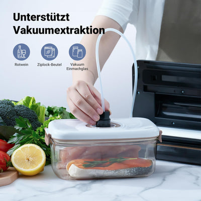 Aobosi Vakuumiergerät, 90Kpa 8-IN-1 für trockene/feuchte Lebensmittel, Inkl. Cutter und Beutelaufbewahrung, Beutelrolle & 5 vorgeschnittene Beutel, Vakuumschlauch für Kanister