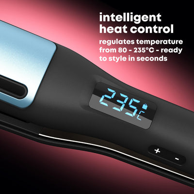 REVAMP Hydro Shield X Shine Keramik-Haarglätter – Lange Platten für schnelles Styling, Glätten, Smart-Sensor-Hitzeschutz, 4 Ionendüsen – Professionelles Haarglätteisen in Salonqualität