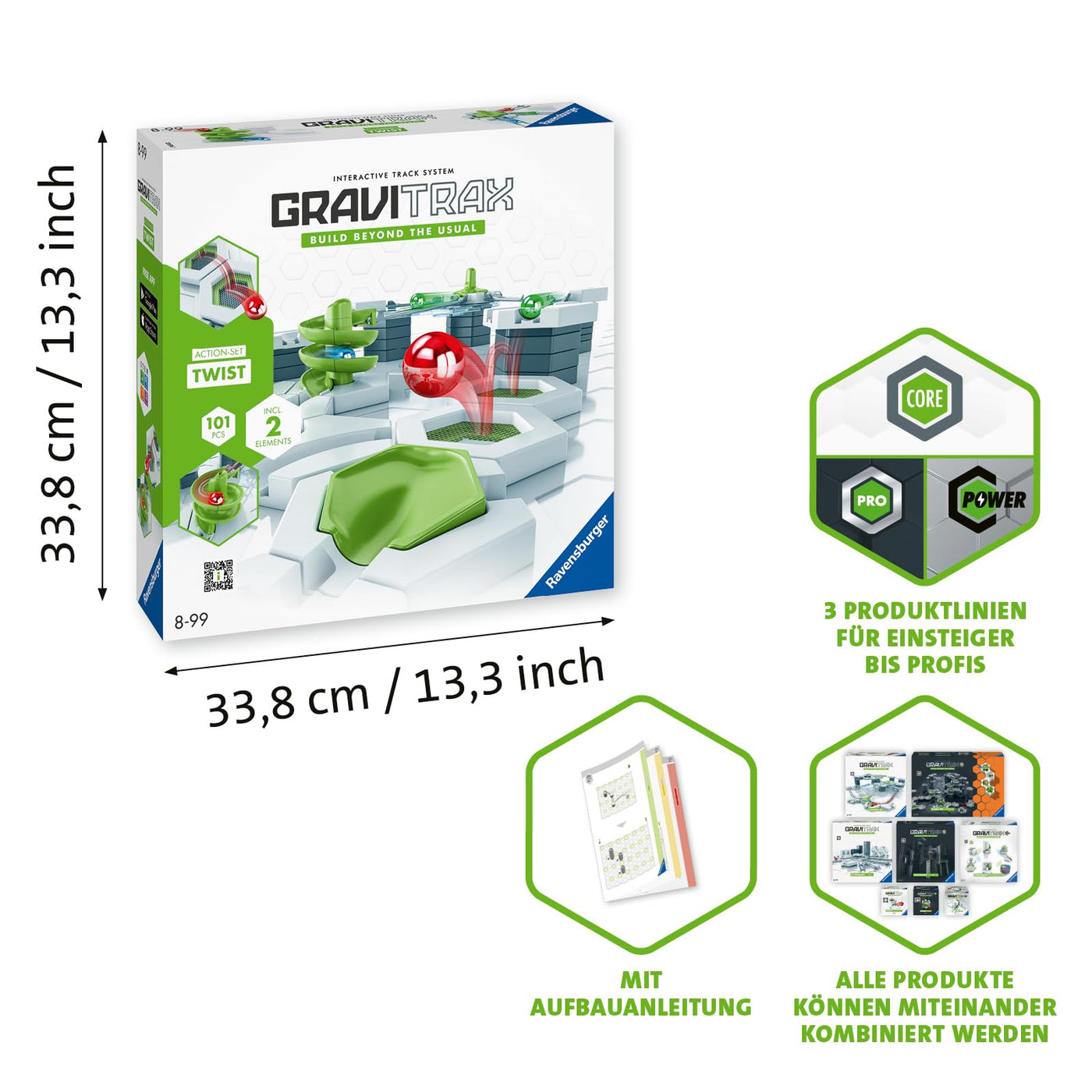 Ravensburger GraviTrax Action-Set Twist 22576. Kombinierbar mit Allen Starter-Sets, Extensions und Elements, Konstruktionsspielzeug für Kinder ab 8 Jahren