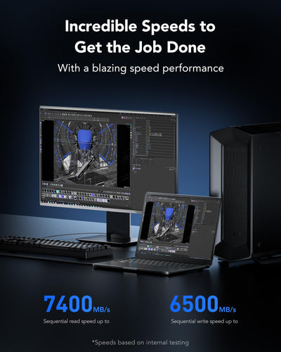 Lexar NM790 2TB Interne SSD, PCIe Gen4x4 NVMe 1.4 M.2 2280 SSD, Bis zu 7400MB/s Lesen, 6500MB/s Schreiben, Solid-State-Laufwerk für PS5, PC, Laptop und Gamer