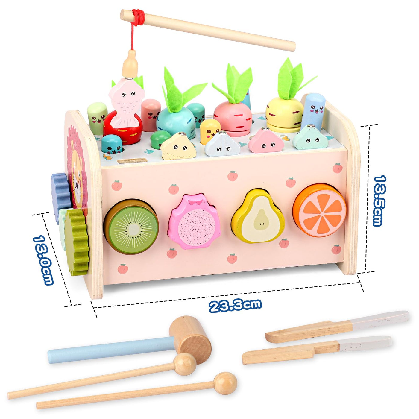 Montessori Spielzeug ab 1 Jahr, 9 in1 Kinderspielzeug Holzspielzeug Motorikspielzeug Hammerspiel Steckspiel Geschenk 12 Monate 2 3 Jahr Kinder Junge Mädchen Kleinkind Baby Lernspielzeug Motorikwürfel