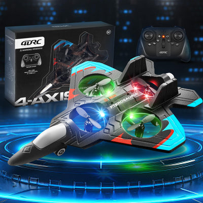 4DRC V32 Schaumstoff RC Flugzeuge für Kinder und Erwachsene 8-16 Jahre, RC Flugzeug Kampfflugzeug mit Licht, 360° Flip Kampfflugzeug Spielzeug, Stuntrolle, Flugzeug Spielzeug Geschenk für Kinder