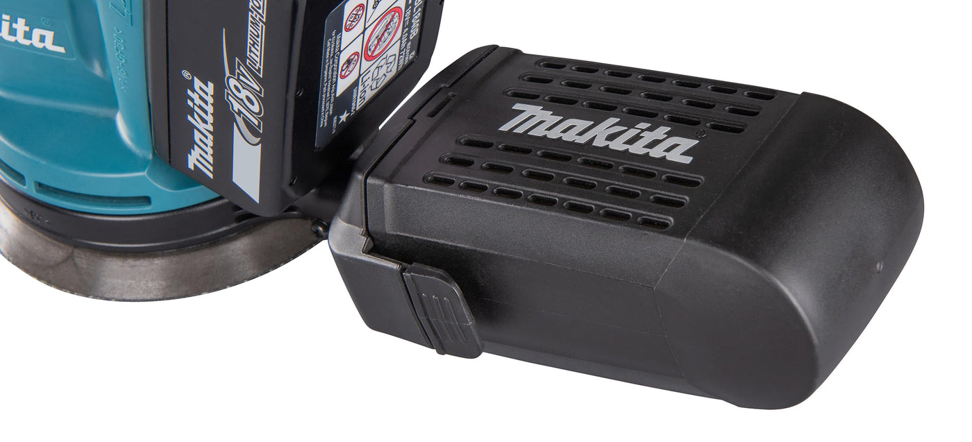 Makita DBO180Z Akku-Exzenterschleifer 18V (ohne Akku, ohne Ladegerät), Blau, Silber, 125 mm