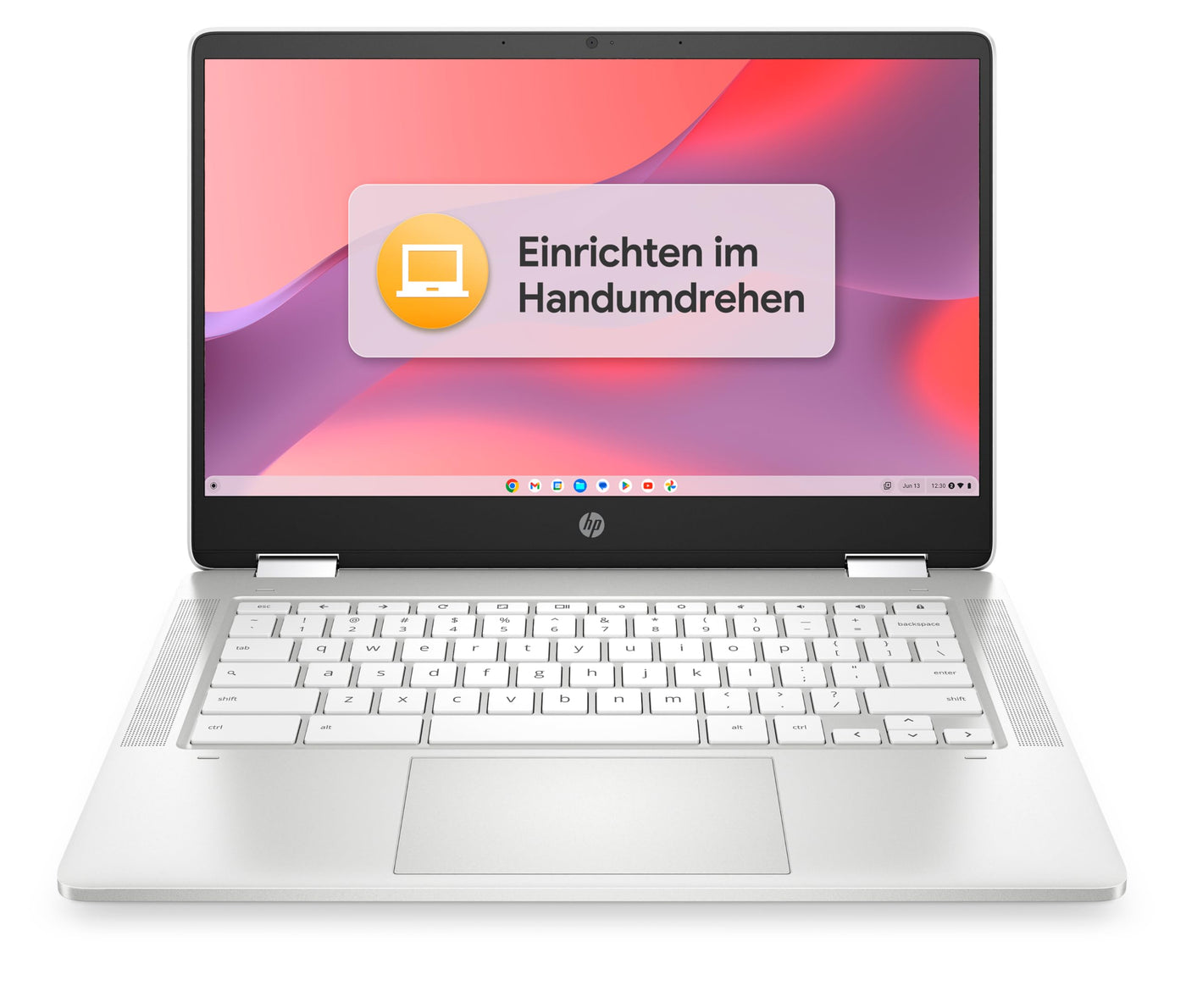 HP Chromebook x360, 14" Touchscreen, Intel Celeron N4120, 4 GB DDR4 RAM, 64 GB eMMC, Intel UHD Graphics 600, ChromeOS, QWERTZ, Ceramic White