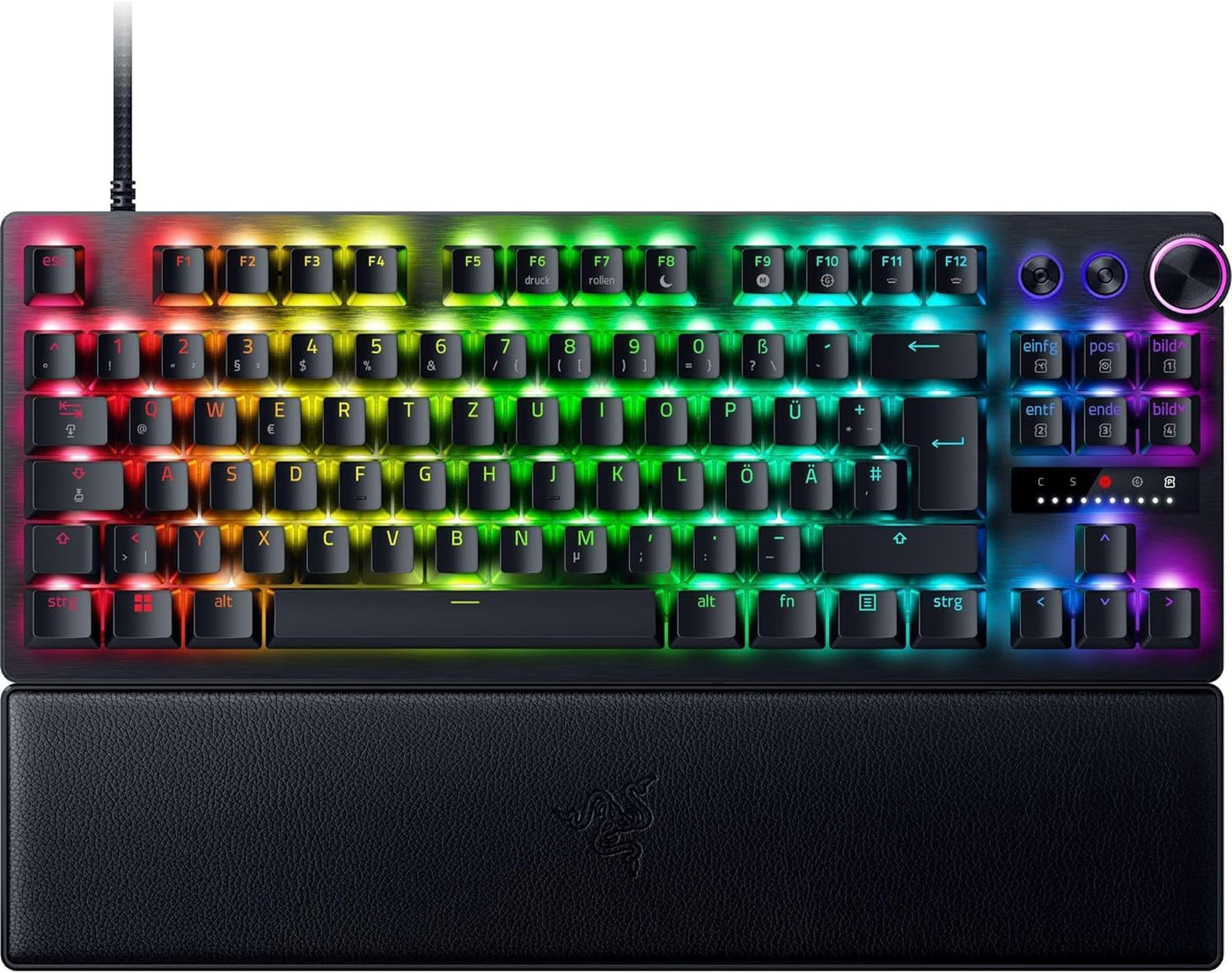 Razer Huntsman V3 Pro Tenkeyless - Analoge optische TKL E-Sport PC-Tastatur ohne Ziffernblock Snap Tap & Rapid Trigger (Digitaler Drehregler & Steuerungstaste) DE-Layout | Schwarz
